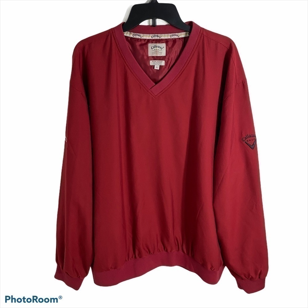 Callaway Golf Shirt Jacket Red Pullover V-neck Men